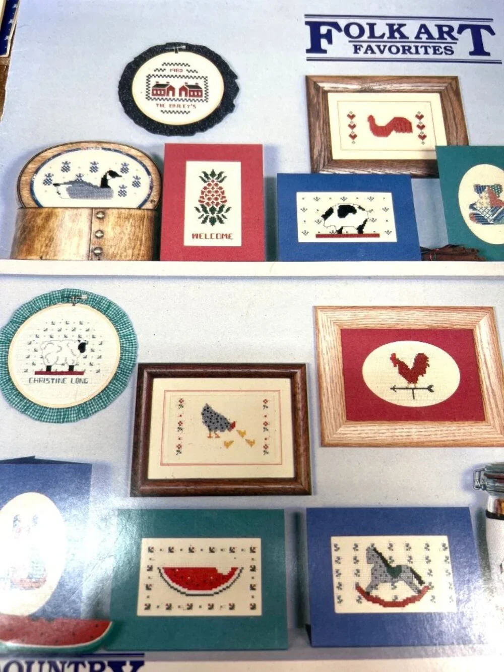 French Country & Folk Art Cross-Stitch Pattern Collection For Home Decor & Gifts